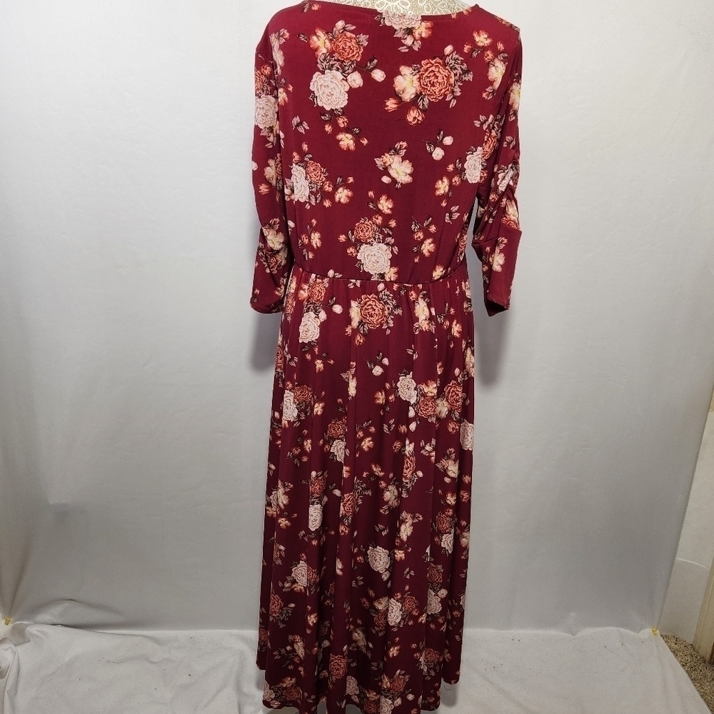 Torrid Dress Women Floral Print Empire Waist Pockets Scoop Neck 3/4 Sleeve SZ 10 - Picture 10 of 14